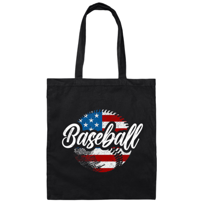 American Baseball, Love Baseball, Love American Football, American Flag In Ball Canvas Tote Bag