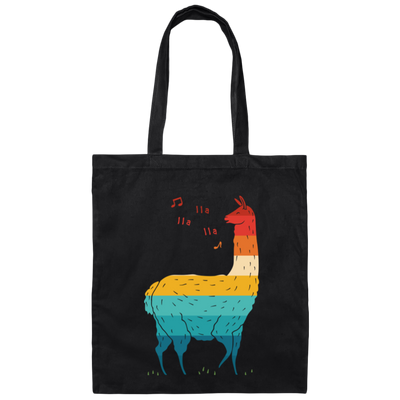 Song Of The Llama Retro Llama Animal But Love To Sing Canvas Tote Bag