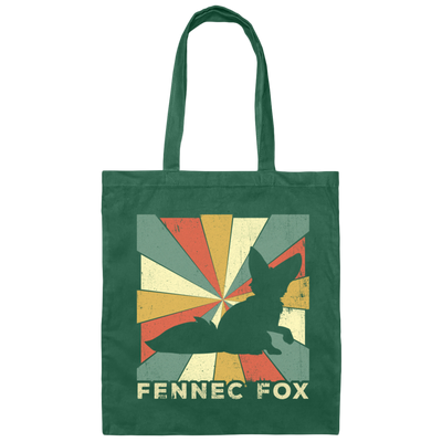 Retro Fennec Fox Lover Vintage Canvas Tote Bag