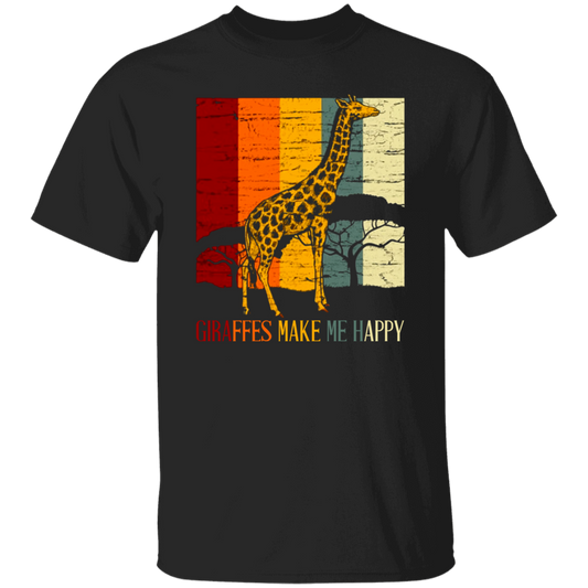 Giraffes Lover, Giraffes Make Me Happy, Animals Moutain Wild Farm Unisex T-Shirt