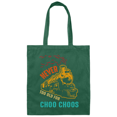 Never Too Old For Trains Railroad Canvas Tote Bag