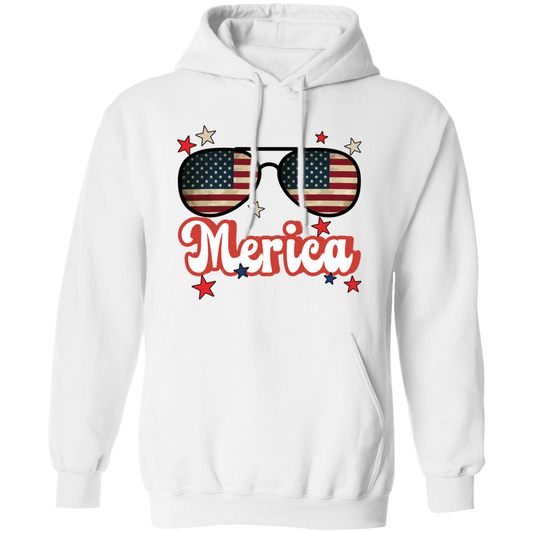 Sunglasses America, American Flag, Star America Pullover Hoodie