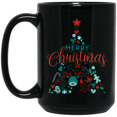 Christmas Tree, Christmas Pattern, Modern Christmas, Merry Christmas, Trendy Christmas Black Mug