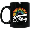 Spooky, Scary, Sunday, Rainbow Spooky, Retro Scary Sunday Black Mug