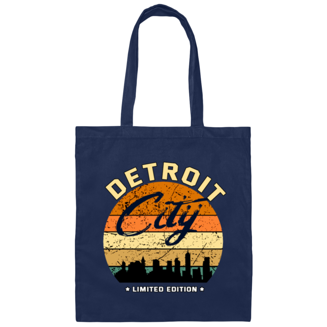 Detroit City Vintage, Retro Detroit State Canvas Tote Bag