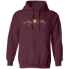 Badminton Heartbeat, Badminton Player Gift, Love Retro Badminton Pullover Hoodie