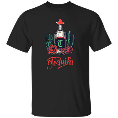 Tequila Bottle, Wine Bottle Central Cactus Forest Unisex T-Shirt