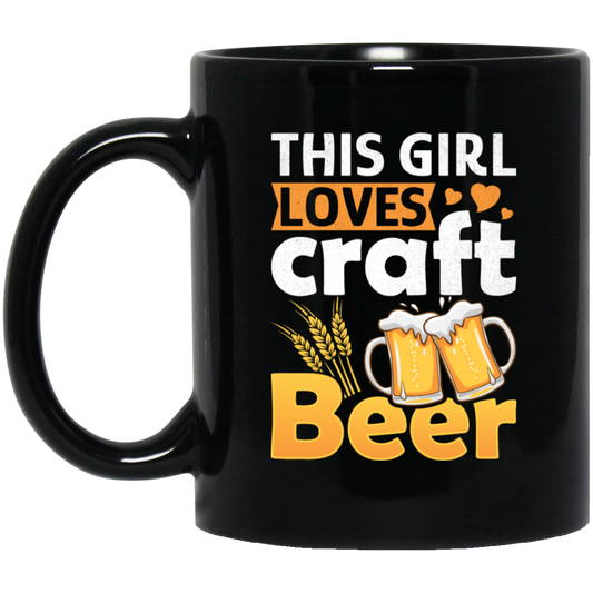 This Girl Love Craft Beer, Beer Lover, Retro Beer Black Mug