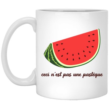 Ceci N'est Pas Une Pasteque, This Is A Watermelon White Mug