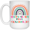Math Is No Prob-Llama, No Problem, Retro Rainbow White Mug