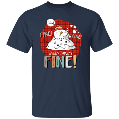 It's Fine, Everythings Fine, Melting Snowman, Plaid Xmas, Merry Christmas, Trendy Christmas Unisex T-Shirt