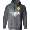 Cute Cat In Spring, Cat With Book Under The Sun Pullover Hoodie