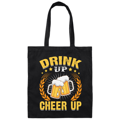 Drink Up, Cheer Up, Beer Gift, Craft Beer, Beer Team Canvas Tote Bag
