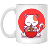 Cat Ramen, Love Ramen, Cat Eat Japanese Noodles White Mug