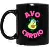 Avo-cardio, Avocado, Funny Avocado, Pink Avocado Do Cardio Black Mug