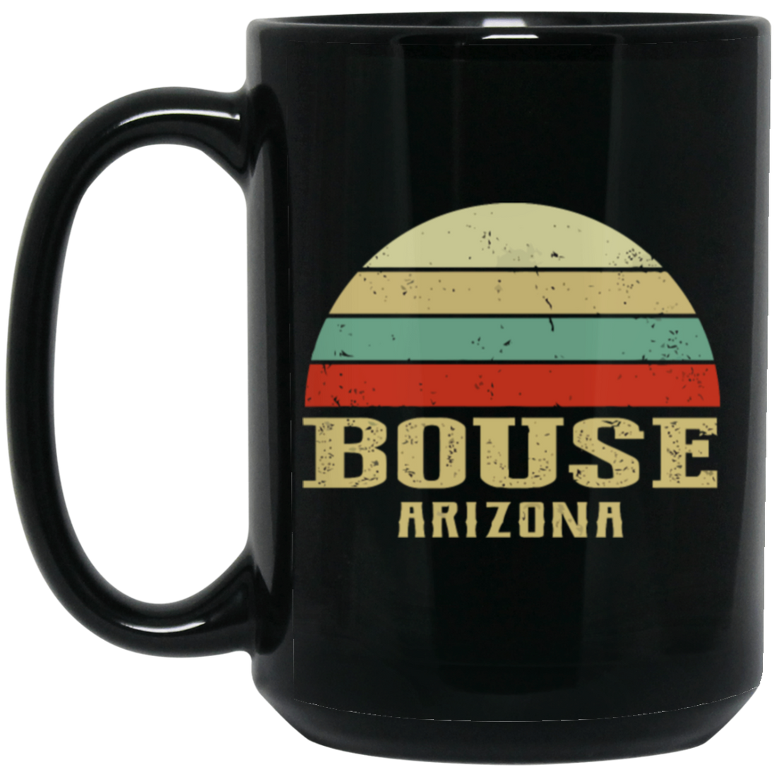 Bouse Arizona Vintage, Retro Sunset, Retro Bouse, Love Arizona Black Mug