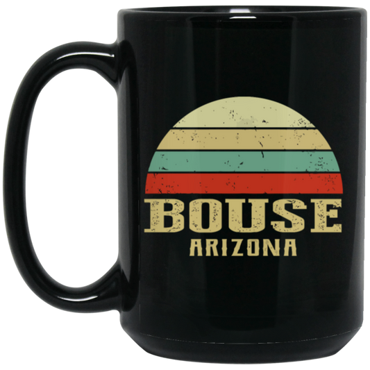 Bouse Arizona Vintage, Retro Sunset, Retro Bouse, Love Arizona Black Mug