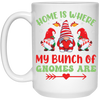 Home Is Where My Bunch Of Gnome Are, Merry Christmas White Mug