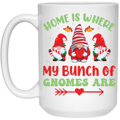 Home Is Where My Bunch Of Gnome Are, Merry Christmas White Mug