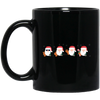 Funny Santa, Mini Santa Face, Merry Christmas, Trendy Christmas Black Mug