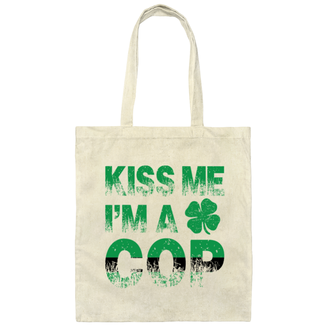 Funny Police American Flag Cop St Patricks Day Canvas Tote Bag