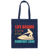 Super Jet Island Hopping Sea Summer Caravan Life Begins At The End Of Your Comfort Zone Canvas Tote Bag