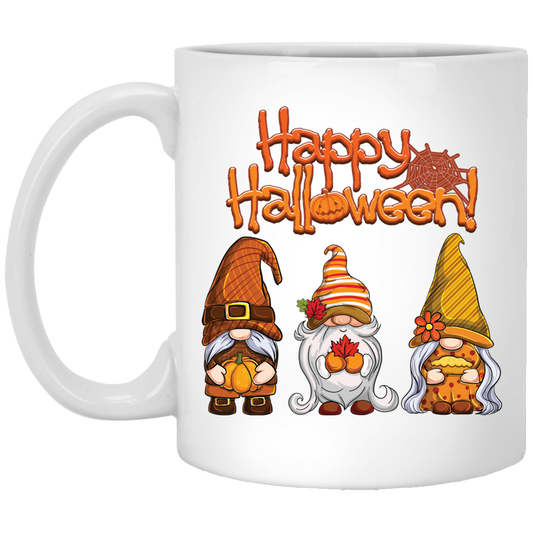 Happy Halloween, Gnome Halloween, Halloween Party White Mug