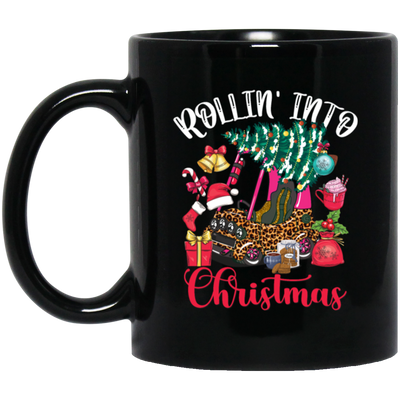 Rollin Into Christmas Little Tikes, Love Xmas Season, Christmas Gift Black Mug