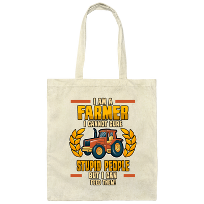 Farmer Agriculture, Tractor Cow, Farmer Gift Canvas Tote Bag