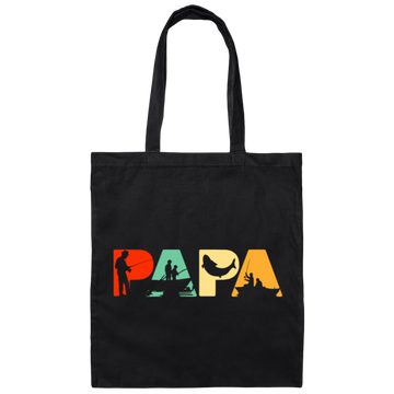 Funny Papa Fishermen Fathers Day Gift for Dad Canvas Tote Bag