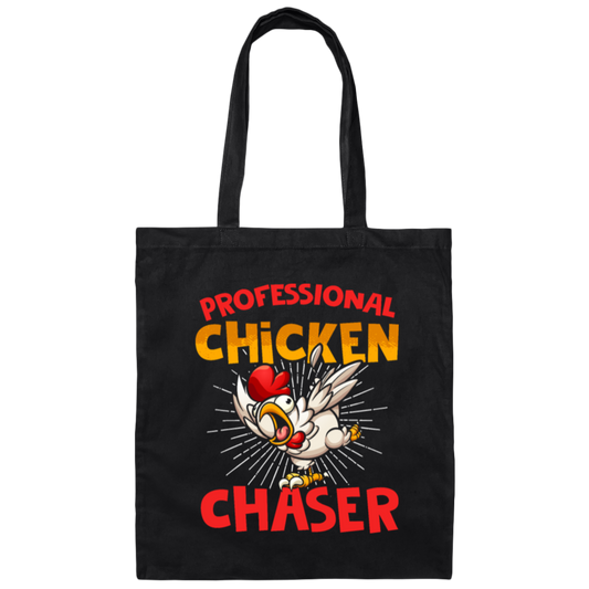 Chicken Love Gift, Professional Chicken Chaster, Best Chicken Ever, Love Chicken Canvas Tote Bag