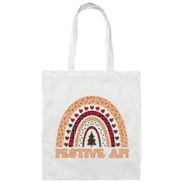 Festive Af, Love Christmas, Merry Christmas Canvas Tote Bag