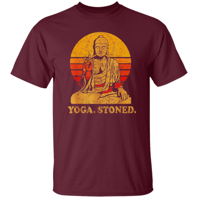 Yoga Stoned, Buddha Retro Sunset Unisex T-Shirt