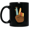 Hi Fall, Thanksgiving's Day, Peace Sign, Peace Sign Turkey, Funny Turkey, Turkey's Day Black Mug