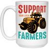 Support Your Local Farmer, Farming, Retro Farmer White Mug