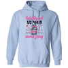 Intelligent Strong And Amazing, Messy Bun Girl, Pink Sunglasses, Valentine's Day, Trendy Valentine Pullover Hoodie