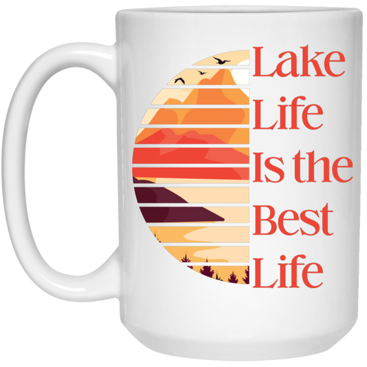 Lake Life Is The Best Life, Love Lake, Retro Lake White Mug