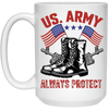 American Army Always Protect, American Cowboy White Mug