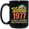 Hawaii 1977 Gift, Vintage 1977 Limited Gift, Retro 1977, Tropical Style Black Mug