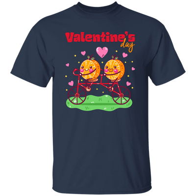 Valentine's Day, Trendy Valentine, Orange Couple, Orange Ride A Bike Unisex T-Shirt