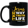 Christian Gift, Christian Statement, Love Jesus, Jesus Is The Truth Black Mug