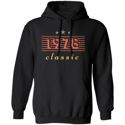 This stylish Retro 1978 Pullover Hoodie is perfect for any 1978 Lover Gift enthusiast. Crafted from a cozy cotton blend fabric, this gift will add a classic touch to any wardrobe. With its timeless classic styling, this pullover hoodie is sure to become a wardrobe staple for years to come.