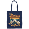 Retro Camping, Happy Camper Vintage Canvas Tote Bag