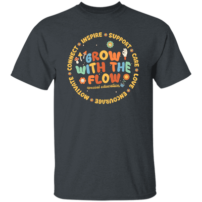 Grow With The Flow, Inspire, Support, Careful, Groovy Style Unisex T-Shirt