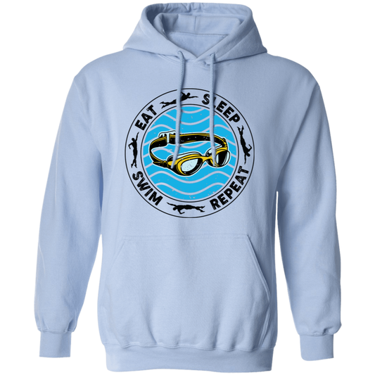 Eat Sleep Swim Repeat, Swimming Lover, Swimmer Pullover Hoodie