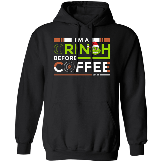 This Pullover Hoodie is perfect for Halloween festivities! The professional design includes a "I Am A Grinch Before Coffee, Grinch Love Coffee" message on the front, making it sure to start conversations. It's made from soft materials and provides an excellent fit for any season.