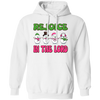 Rejoice In The Lord, Love Snowman, Four Snowman, Set Of Snowman, Merry Christmas, Trendy Christmas Pullover Hoodie