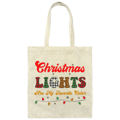 Christmas Lights Are My Favorite Color, Caro Xmas Canvas Tote Bag
