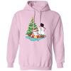 Funnny Santa, Merry Christmas Snow White, Santa In Pool Pullover Hoodie