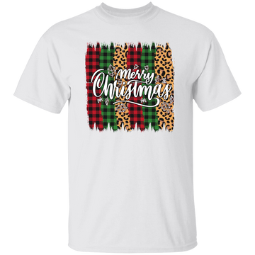 Plaid Pattern, Retro Christmas, Leopard Christmas, Merry Christmas, Trendy Christmas Unisex T-Shirt